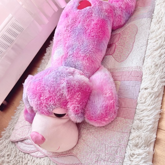super cute pink and purple fluffy puppy stuffie 🎀 - Picture 2 of 4